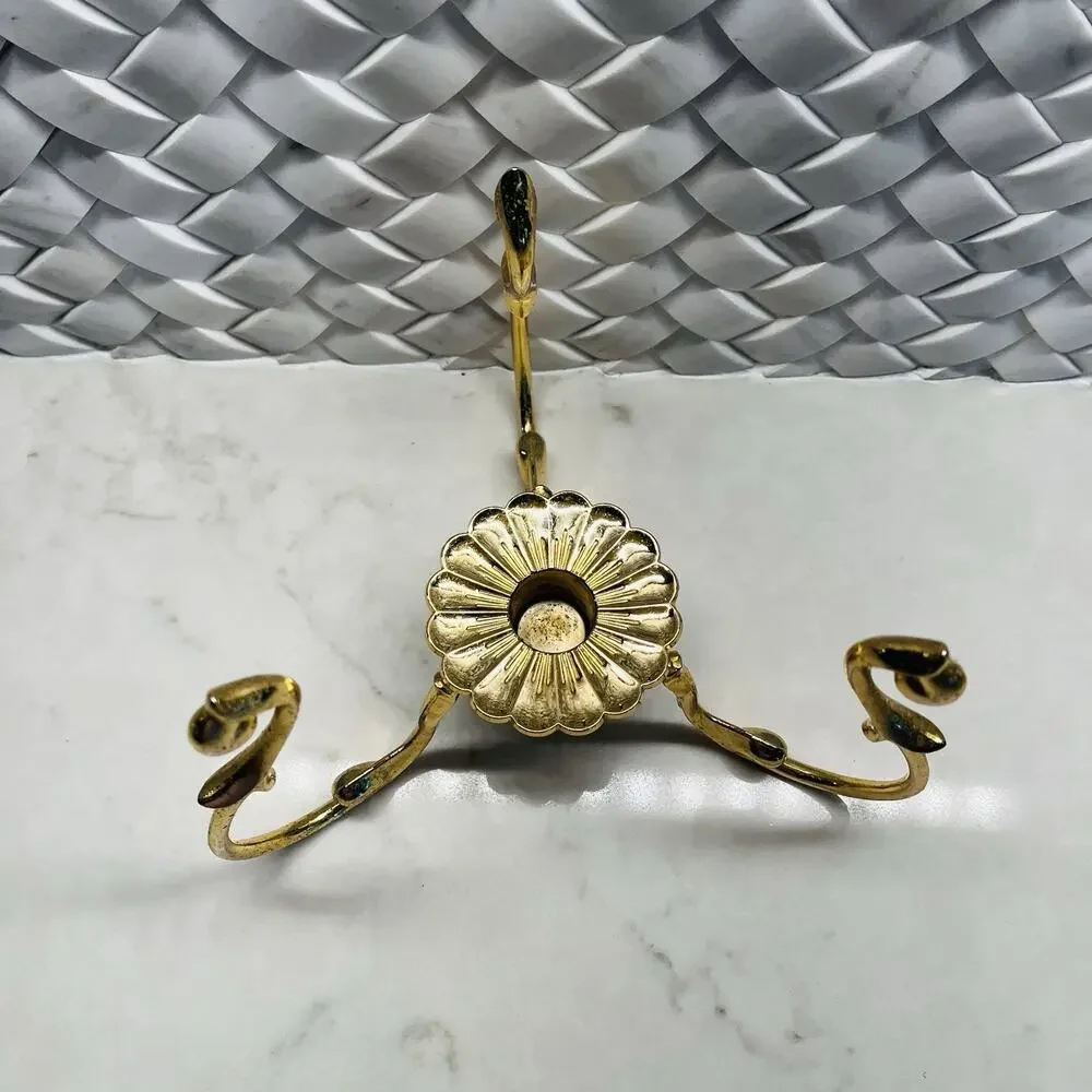 PartyLite Versailles Brass Taper candle Holder for hurricanes, vintage, decor.